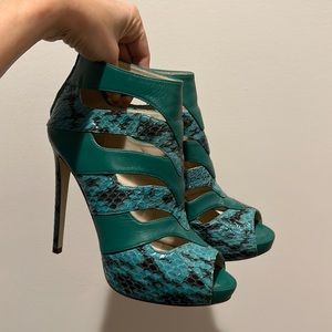 Green Snakeskin Heels